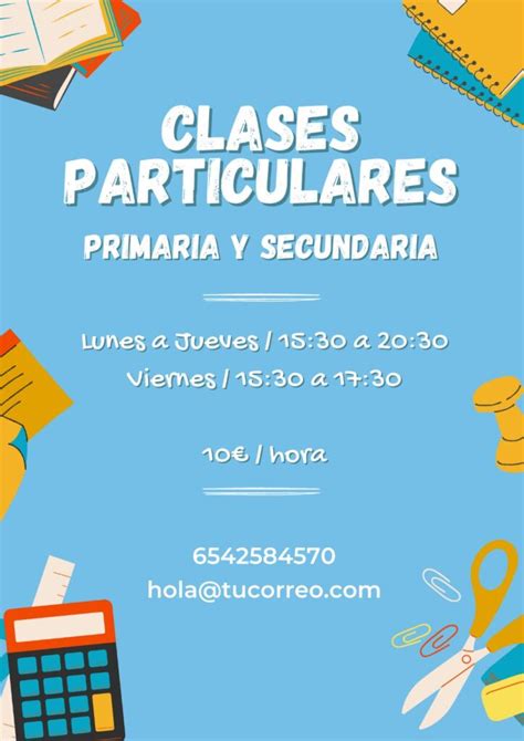 cartel de clases particulares|Plantillas Cartel de clases particulares gratis 